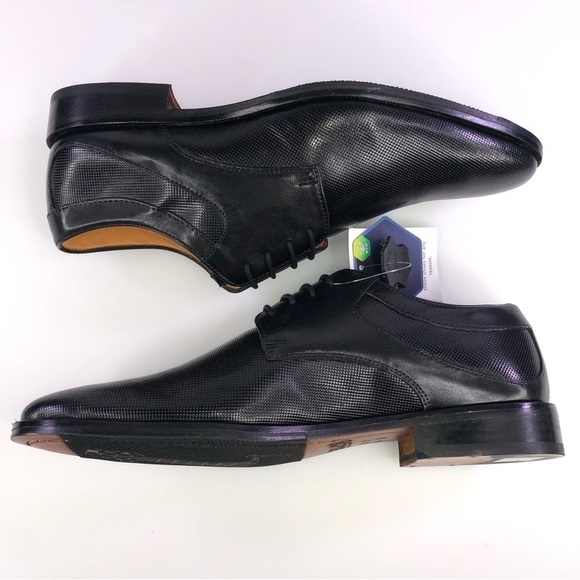 Carlos Santana Mens Power Print Lace-up Oxford Leather Black Dress Shoes 7D main image 7